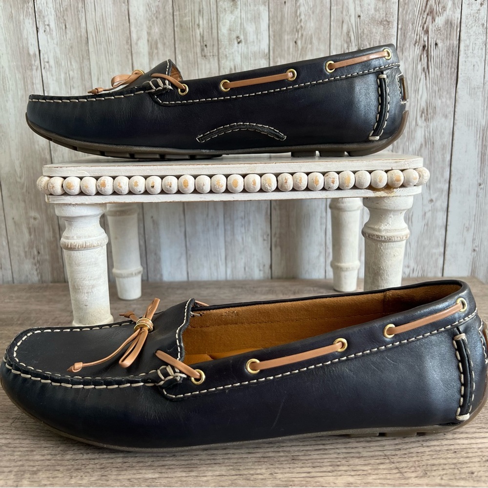 Clarks Artisan Women’s Leather Loafers — Bundle Tan and Navy 9.5 Wide - Picture 6 of 10
